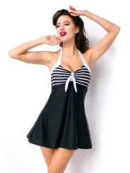 Swimdress schwarz/weiß