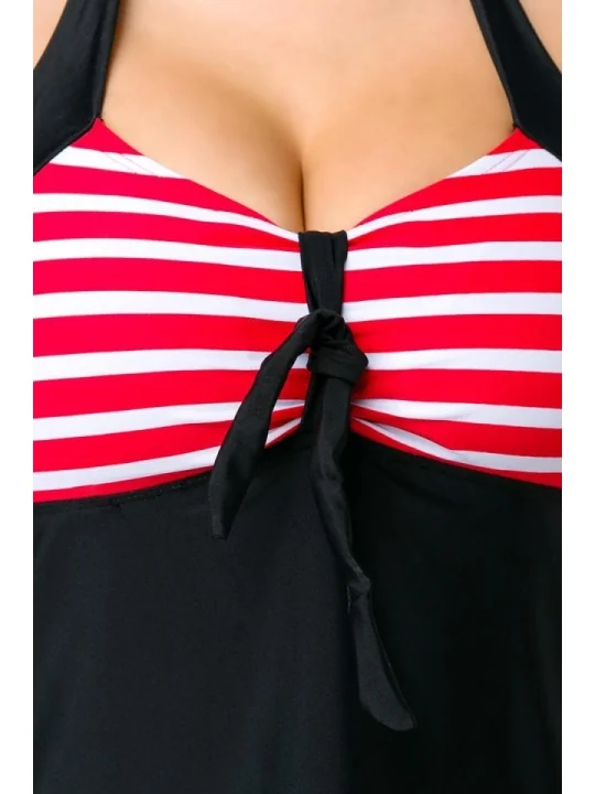 Swimdress schwarz/rot/weiß