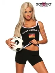 Trikot-Tank-Top schwarz/weiß von Saresia