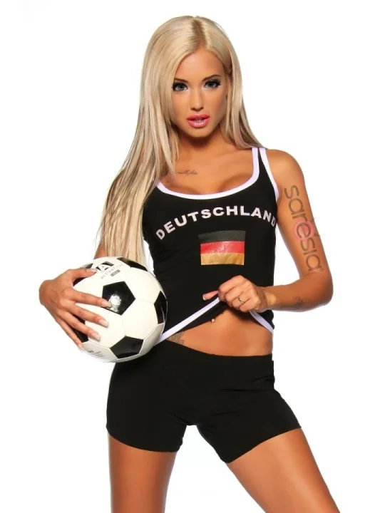 Trikot-Tank-Top schwarz/weiß von Saresia