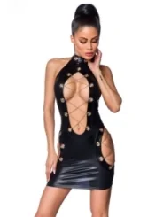 Wetlook-Minikleid schwarz von Saresia