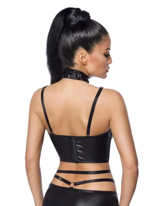 Harness-Wetlook-Set mit Rock schwarz von Saresia