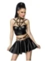 Harness-Wetlook-Set mit ausgestelltem Rock schwarz von Saresia