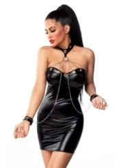 Wetlook Mini Dress schwarz von Saresia