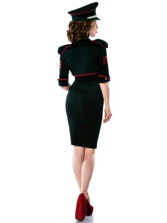 Military-Kleid mit Jacke schwarz/rot von Belsira