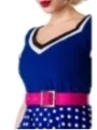 Kleid mit Gürtel blau/rosa/weiß von Belsira