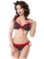 Retro Bikini schwarz/weiß/rot von Belsira