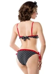 Retro Bikini schwarz/weiß/rot von Belsira