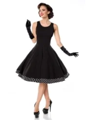 Swing-Kleid mit Cape schwarz/weiß von Belsira