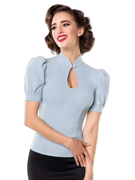 Jersey-Bluse Hellblau von Belsira