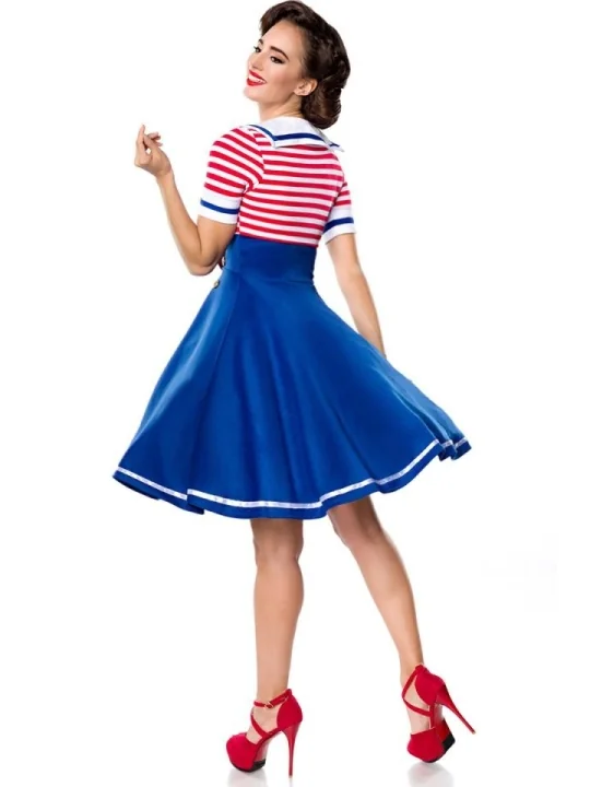 Swing-Kleid im Marinelook blau/rot/weiß von Belsira