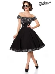 schulterfreies Swing-Kleid schwarz/weiß von Belsira