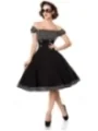 schulterfreies Swing-Kleid schwarz/weiß von Belsira