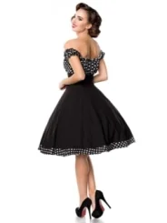 schulterfreies Swing-Kleid schwarz/weiß von Belsira