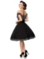 schulterfreies Swing-Kleid schwarz/weiß von Belsira