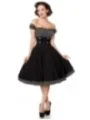 schulterfreies Swing-Kleid schwarz/weiß von Belsira