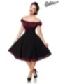 Schulterfreies Swing-Kleid Schwarz/Rot von Belsira