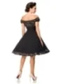 Schulterfreies Swing-Kleid Schwarz/Rosa von Belsira