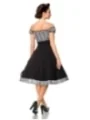 Schulterfreies Swing-Kleid Schwarz/Kariert von Belsira