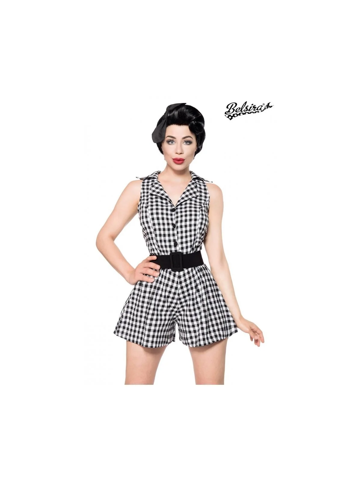 Retro-Jumpsuit schwarz/weiß von Belsira