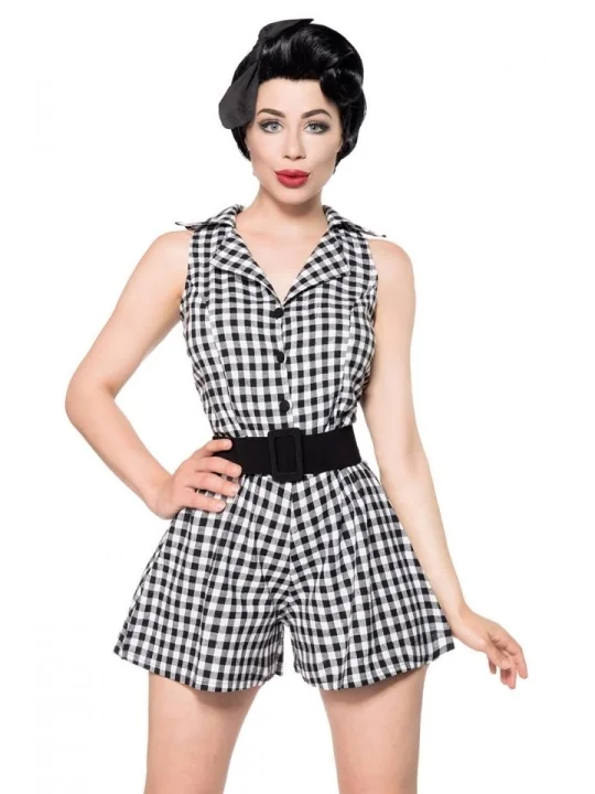 Retro-Jumpsuit schwarz/weiß von Belsira