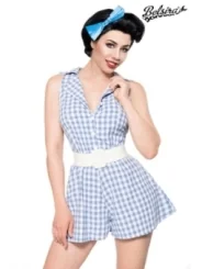 Retro-Jumpsuit blau/weiß von Belsira