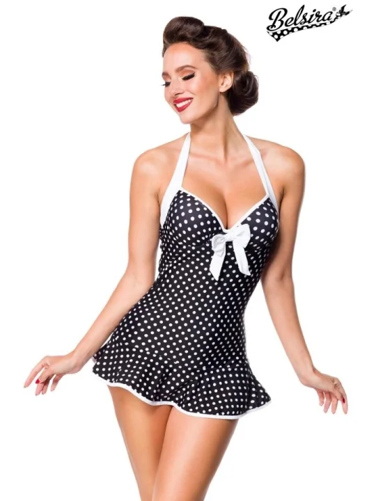 Vintage Swimdress schwarz/weiß von Belsira