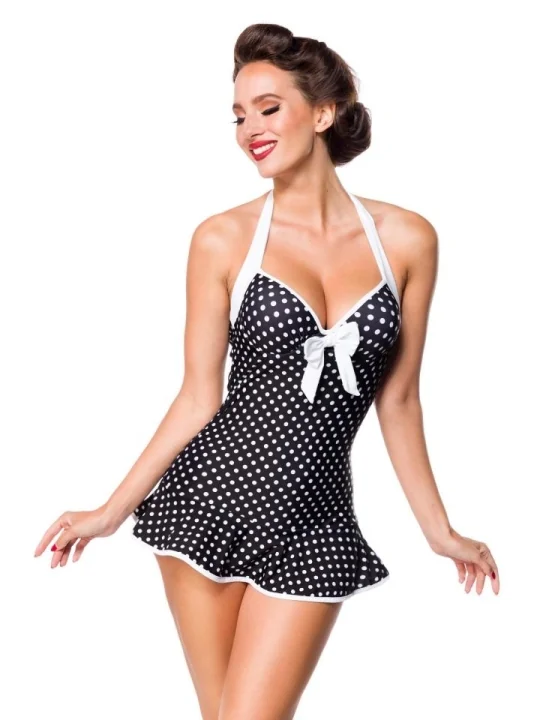 Vintage Swimdress schwarz/weiß von Belsira