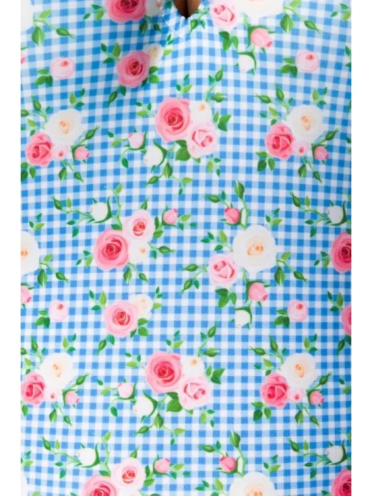 Vintage Badeanzug blau/rosa/weiß von Belsira