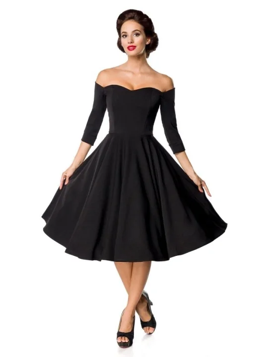 Belsira Premium Vintage Swing-Kleid schwarz von Belsira