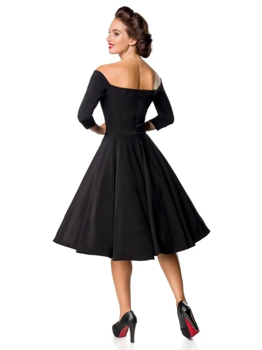 Belsira Premium Vintage Swing-Kleid schwarz von Belsira