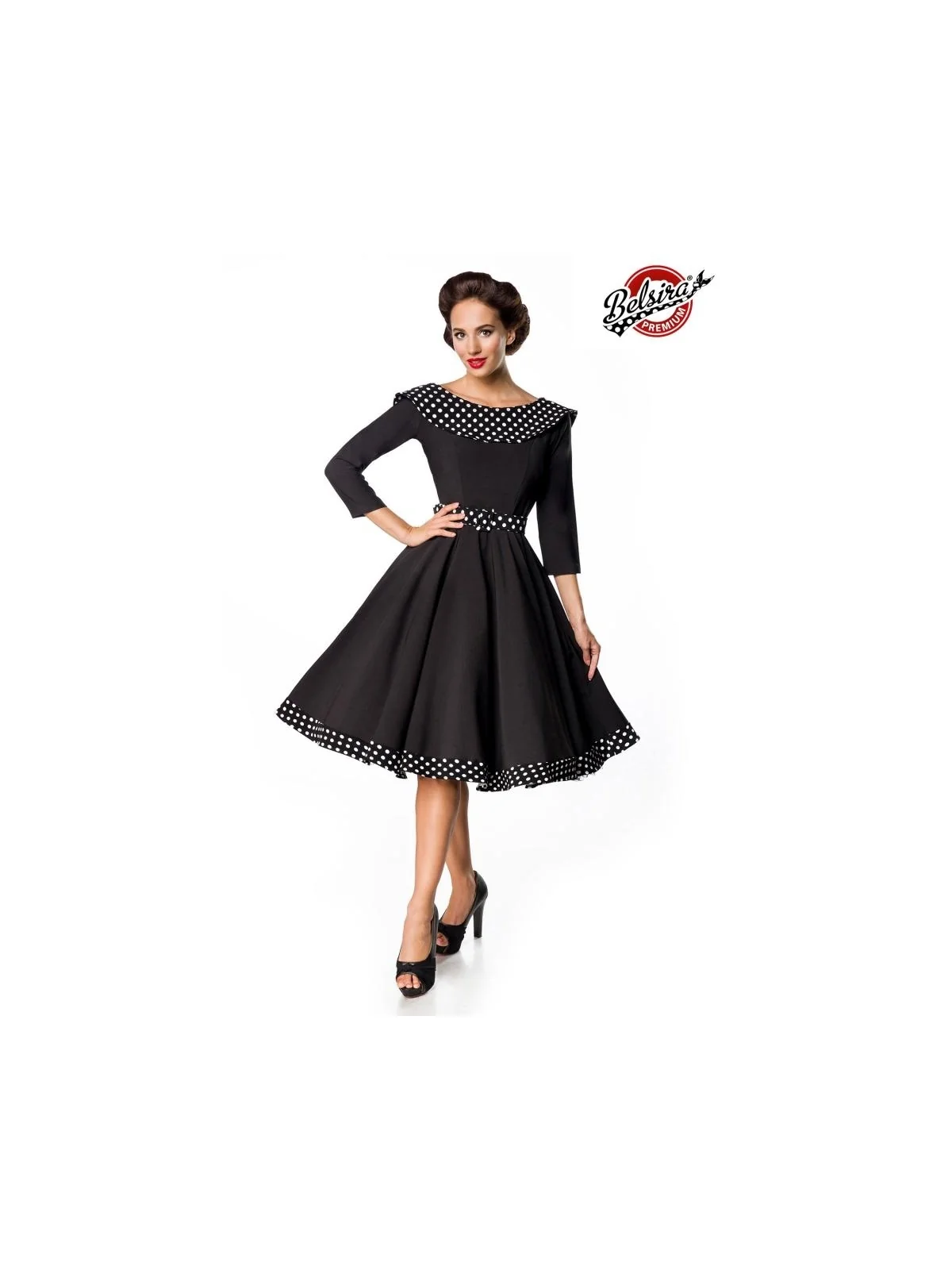 Belsira Premium Swing-Kleid schwarz/weiß von Belsira