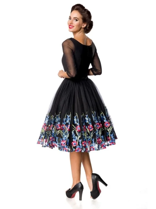 Belsira Premium besticktes Swing-Kleid schwarz von Belsira