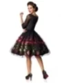 besticktes Premium Vintage Swingkleid schwarz von Belsira