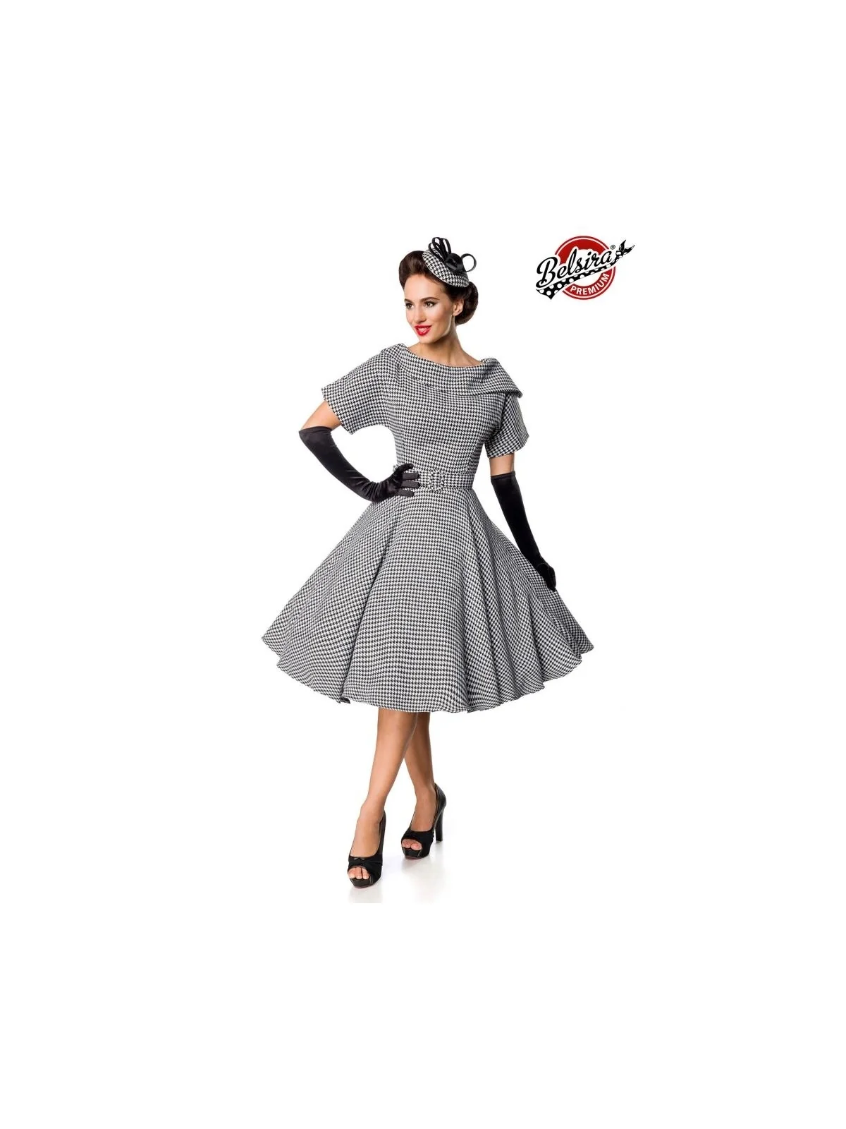 Premium Vintage Swingkleid grau von Belsira