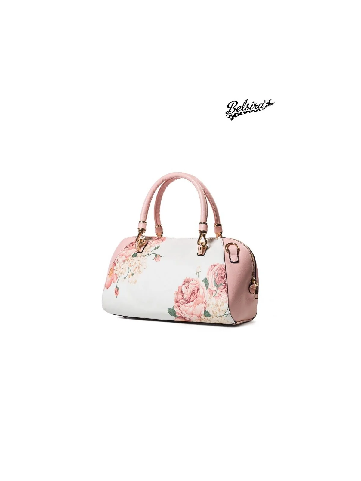 Retro Handtasche rosa/weiß