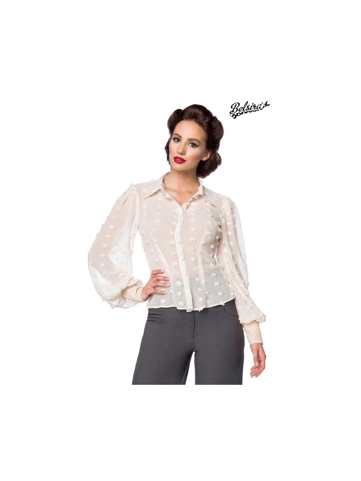 Vintage-Bluse beige von Belsira