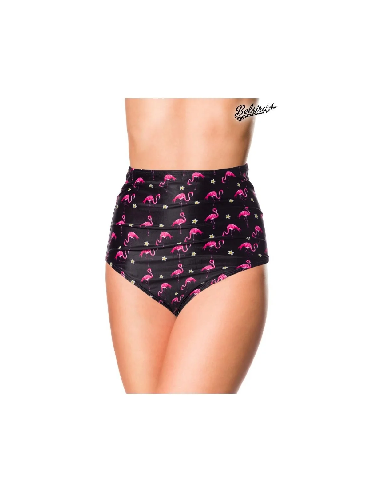 Badehöschen High Waist schwarz/rosa von Belsira