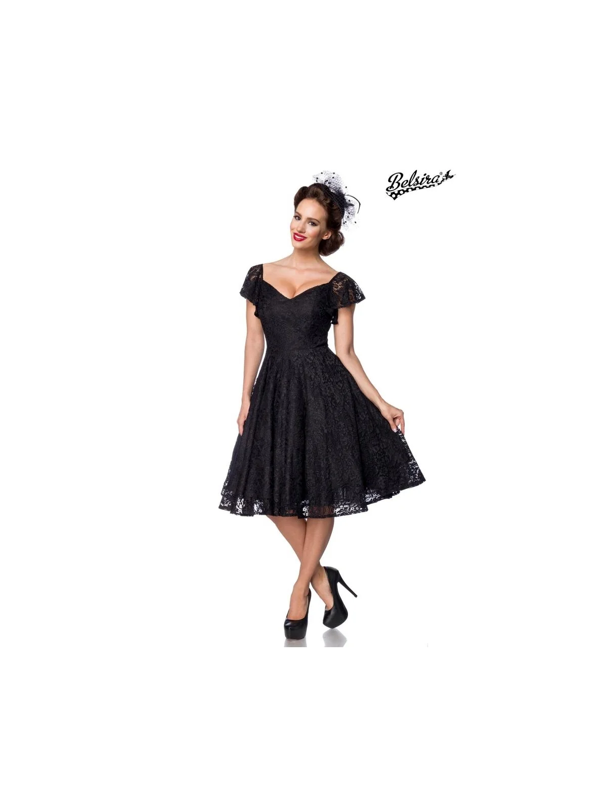 Premium Spitzenkleid schwarz von Belsira