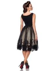 Swingkleid mit Spitze schwarz von Belsira