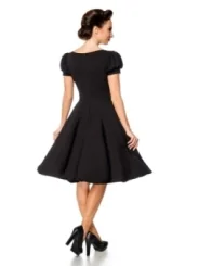 Kleid mit Puffärmeln schwarz von Belsira