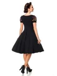 Kleid mit Puffärmeln schwarz von Belsira