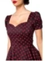 Kleid mit Puffärmeln schwarz/rot von Belsira
