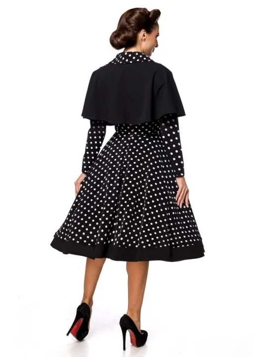 SWING-KLEID MIT CAPE schwarz von Belsira