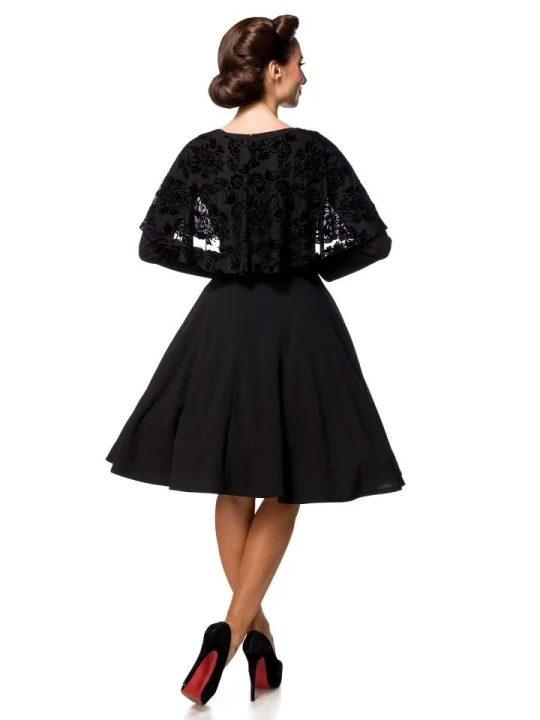 Retrokleid mit Cape schwarz von Belsira