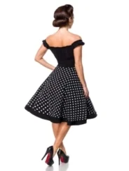 schulterfreies Swing-Kleid schwarz/weiß von Belsira