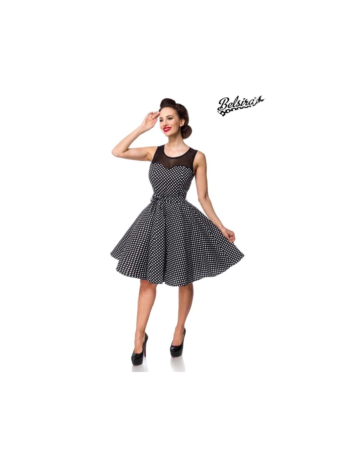 Kleid mit Dots schwarz/weiß von Belsira