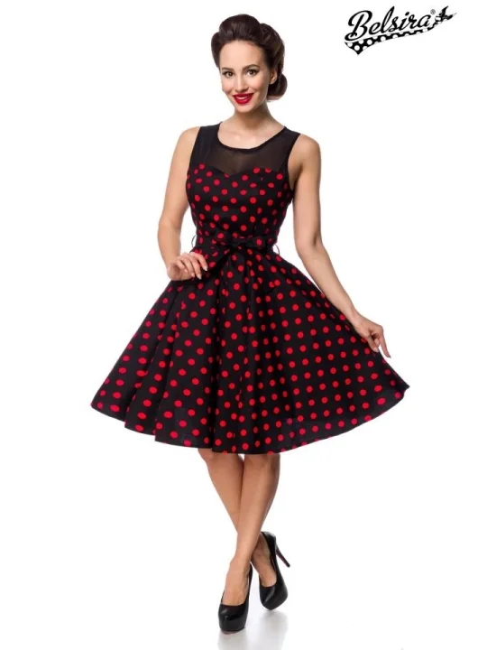 Kleid mit Dots schwarz/rot von Belsira