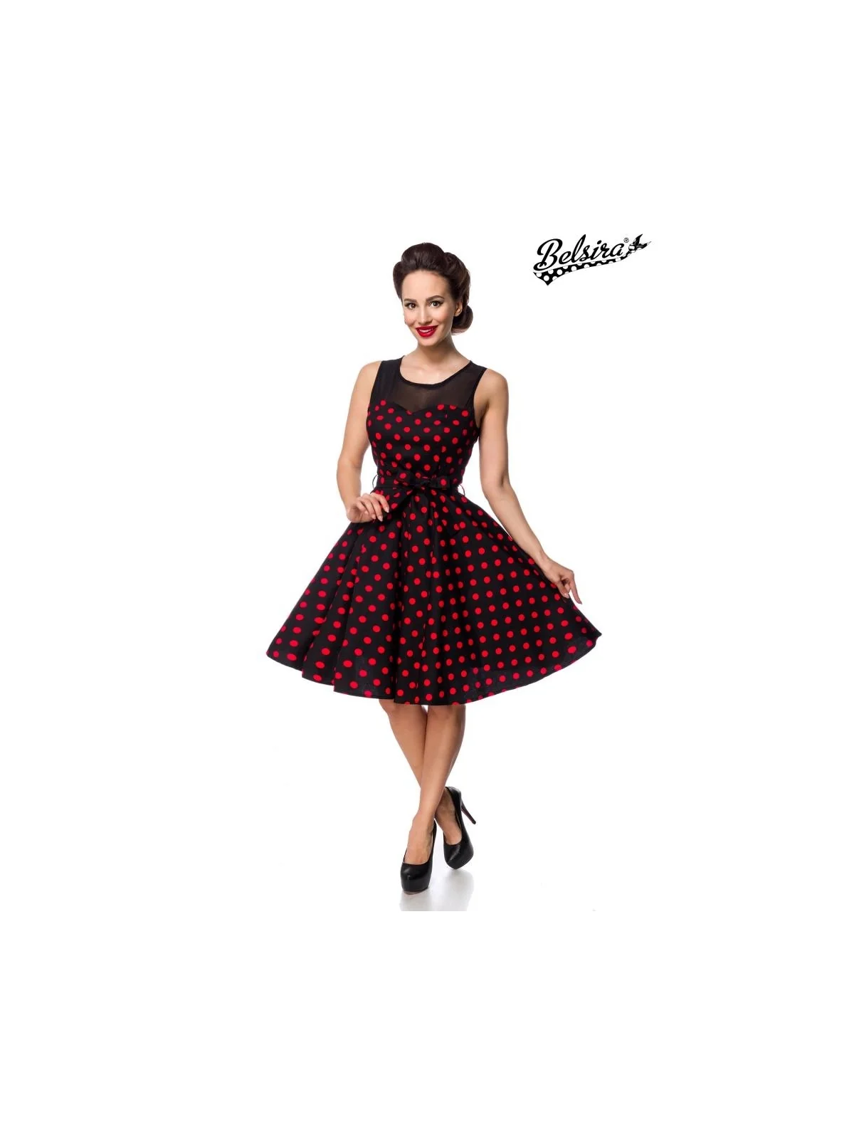 Kleid mit Dots schwarz/rot von Belsira