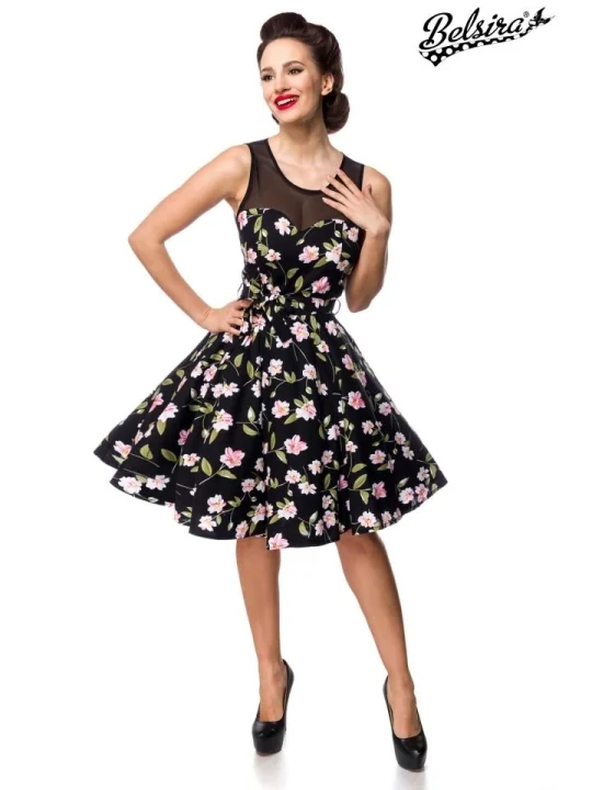 Kleid mit Dots schwarz/rosa von Belsira